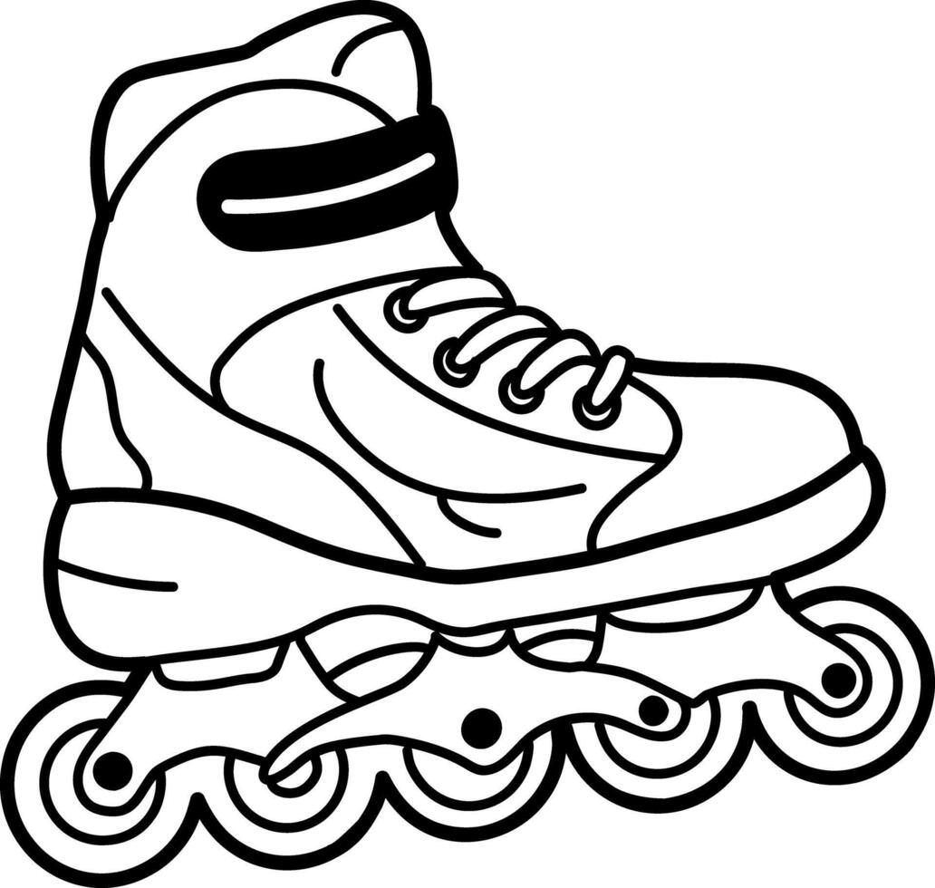 A doodle style icon of roller skates vector