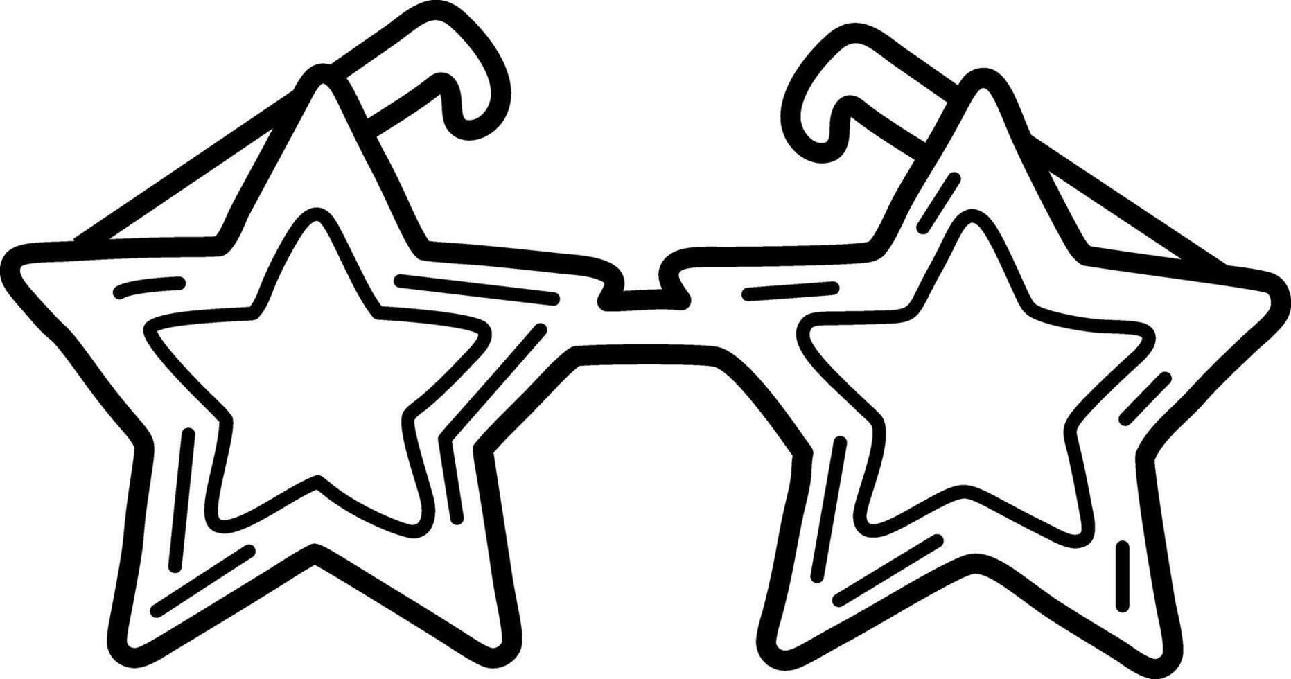 Cool star glasses icon in doodle style vector