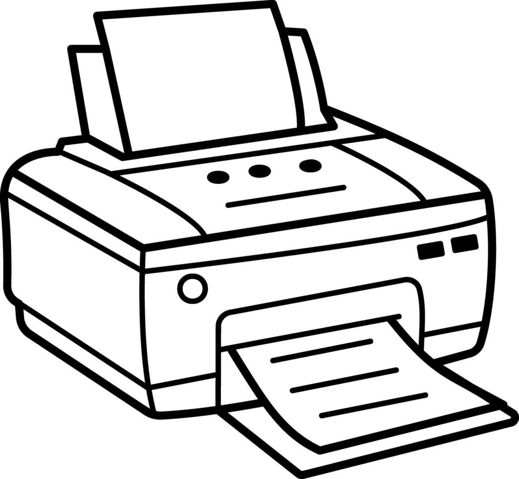A doodle icon of a printer vector