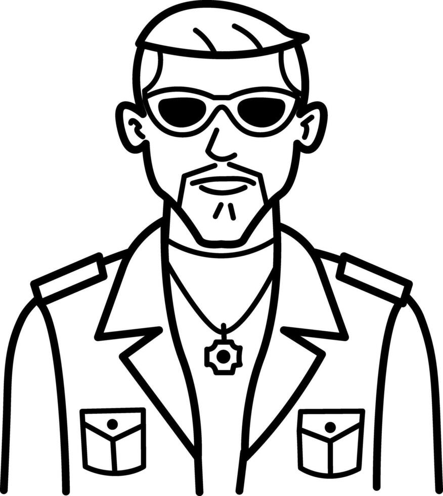 Cool boy icon in hand drawn style vector