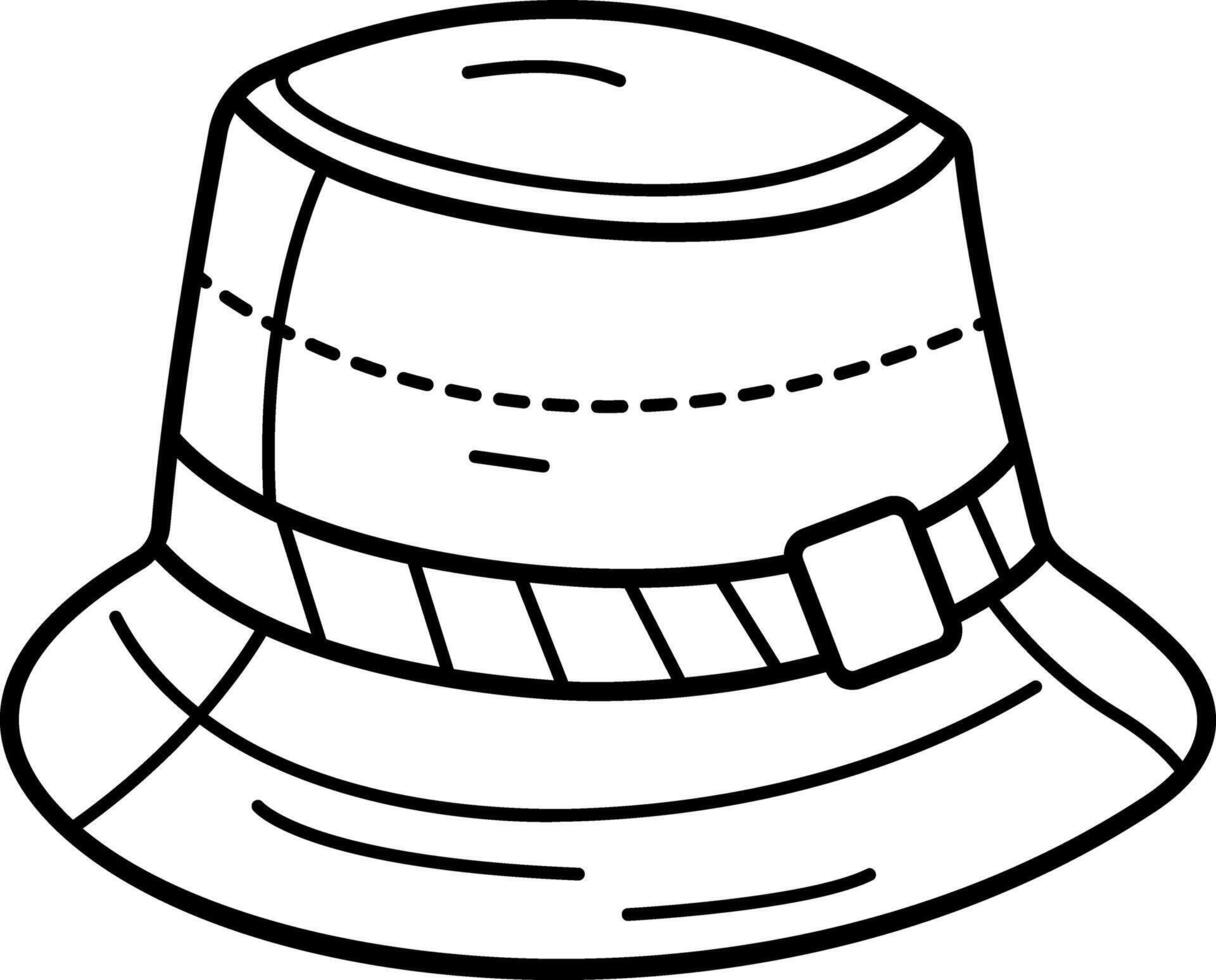 A doodle style icon of a bucket hat vector