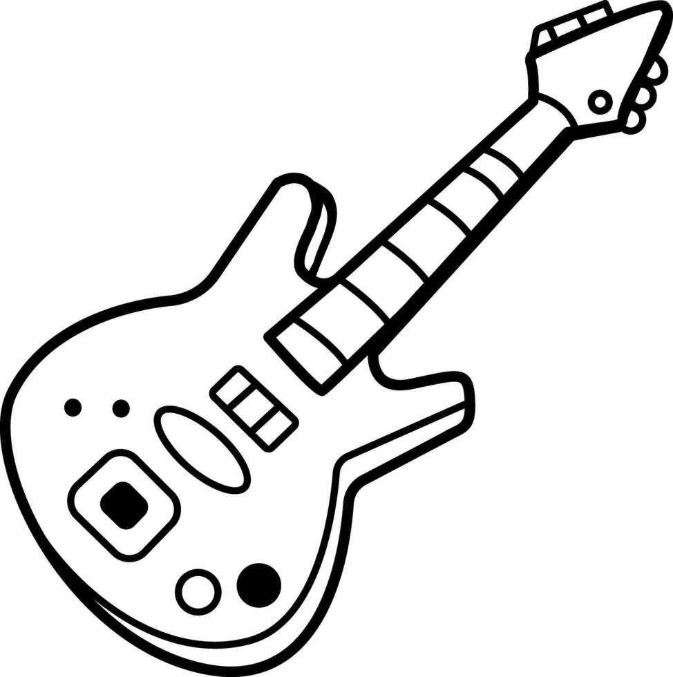 A hand drawn icon of a guitar vector
