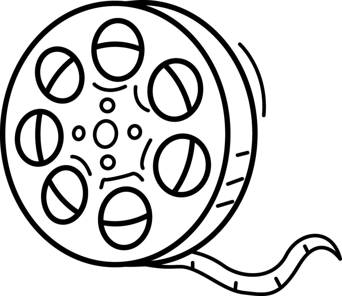 Film reel icon in drawing style vector