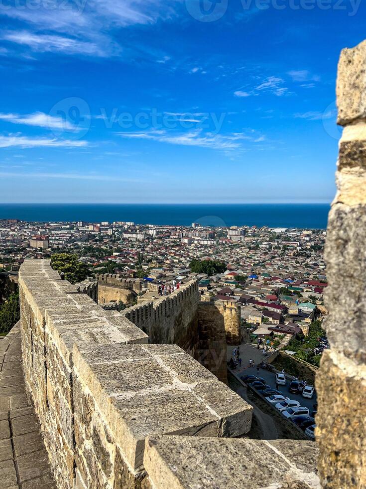 Panoramic view of the City of Derbent from Naryn-Kala fortress photo