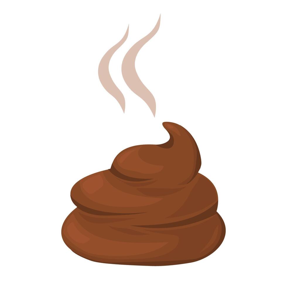 Dog Poop Icon with Smell Cartoon Color Illustration Icon vector