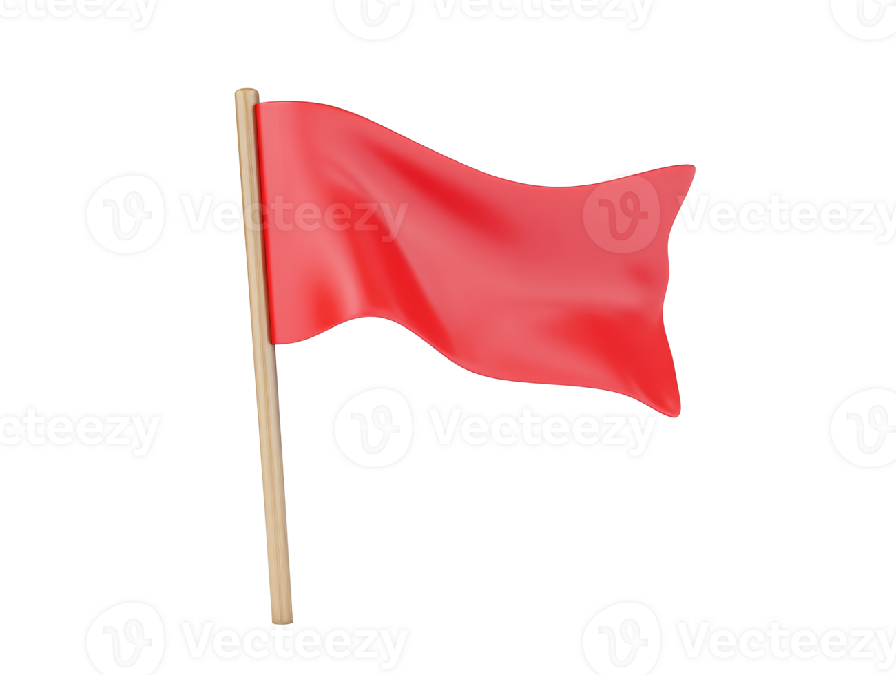 Simple red flag waving in the wind outdoors png