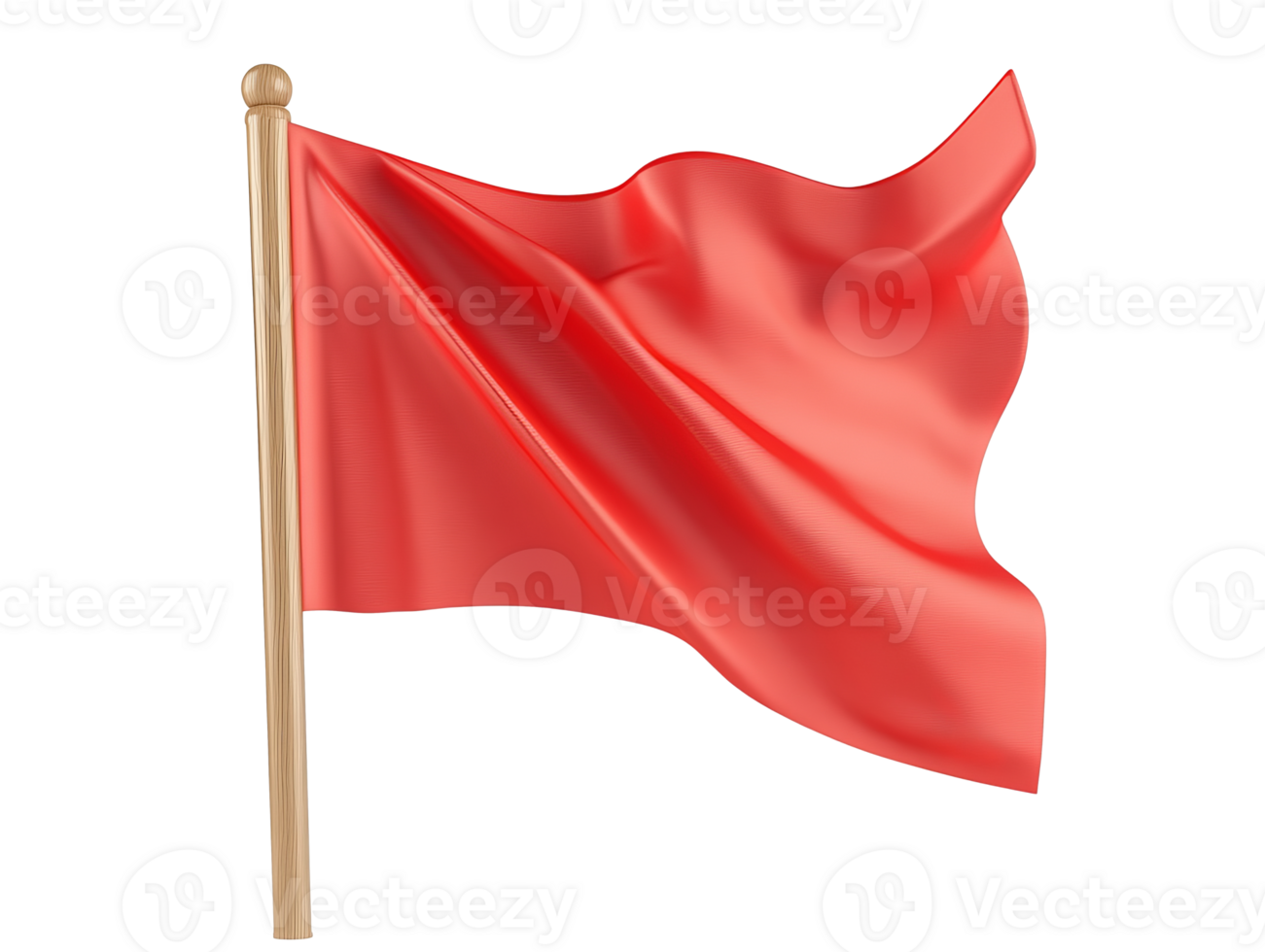 Red flag waving in the wind on a clear day png
