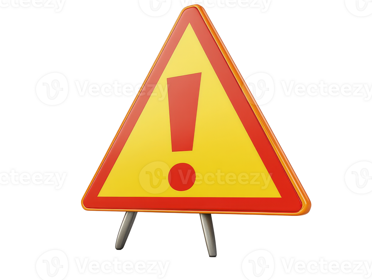 Caution sign displayed in a construction area png