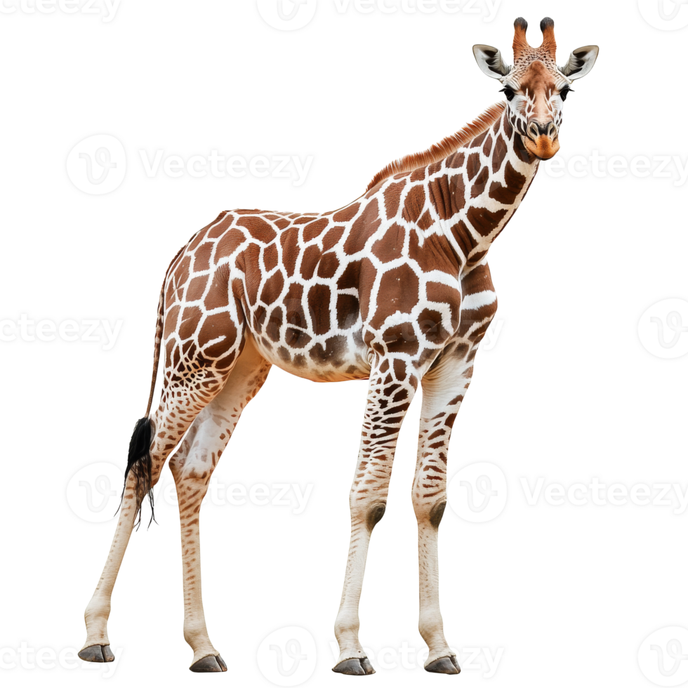 Giraffe standing gracefully in a serene pose png