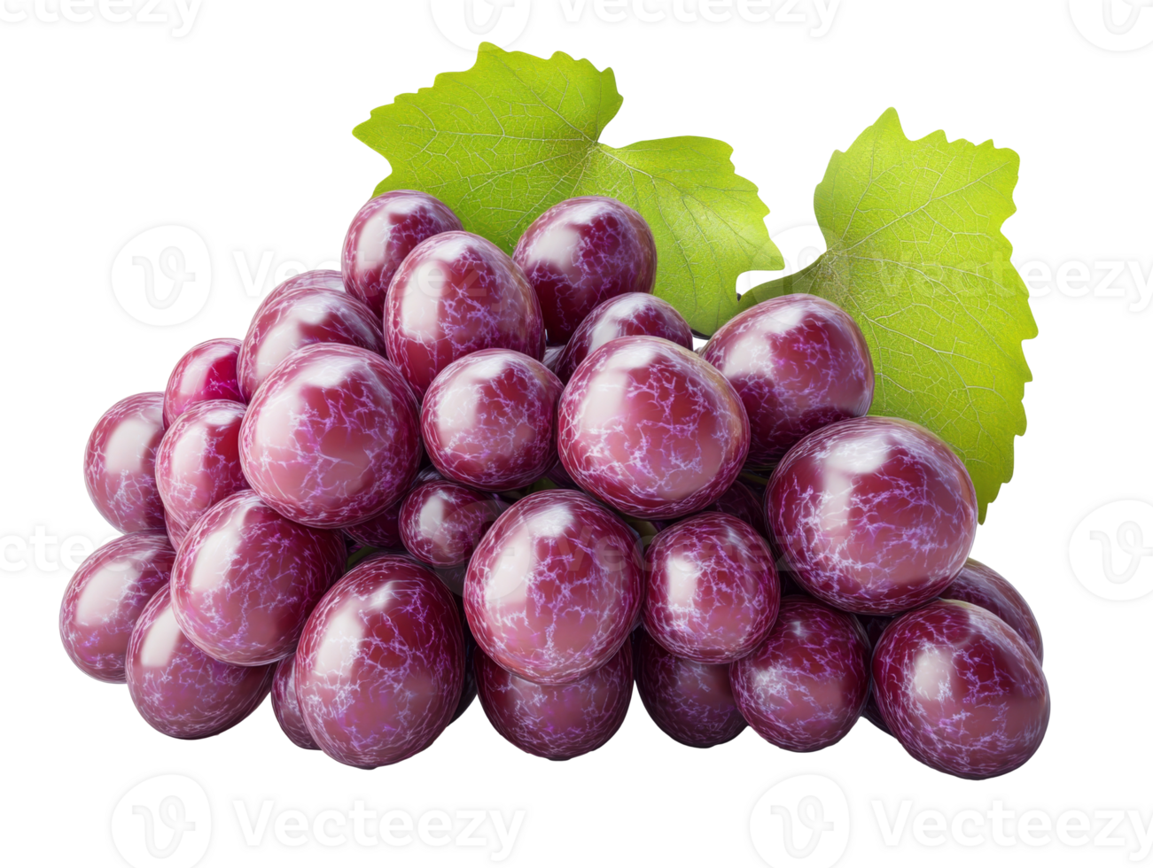Grapes arranged with leaves in a vibrant display png