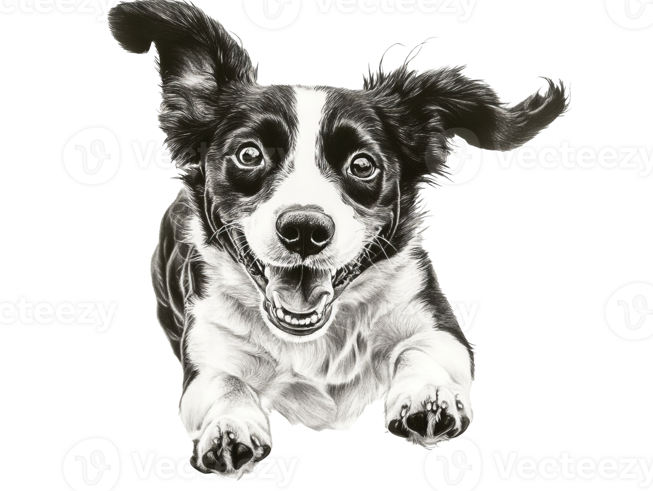 Happy dog jumping joyfully in mid air png