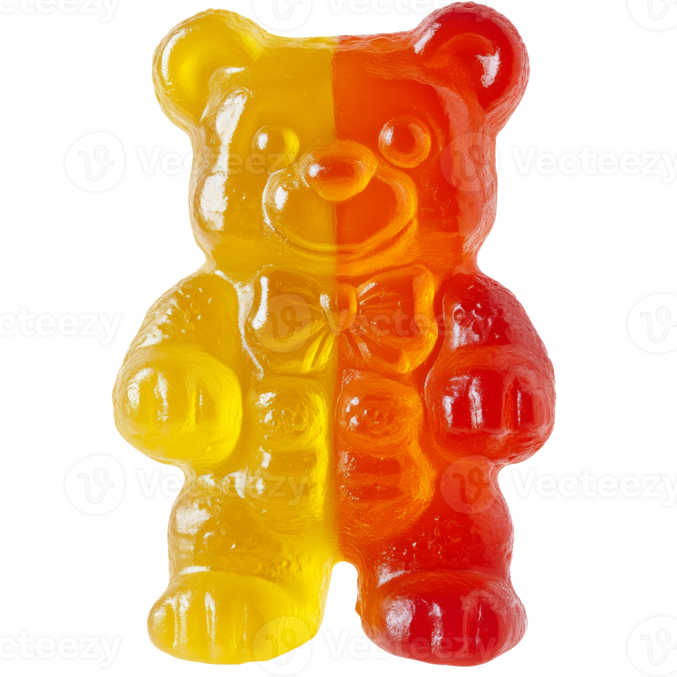Gummy bear candy in vibrant colors png