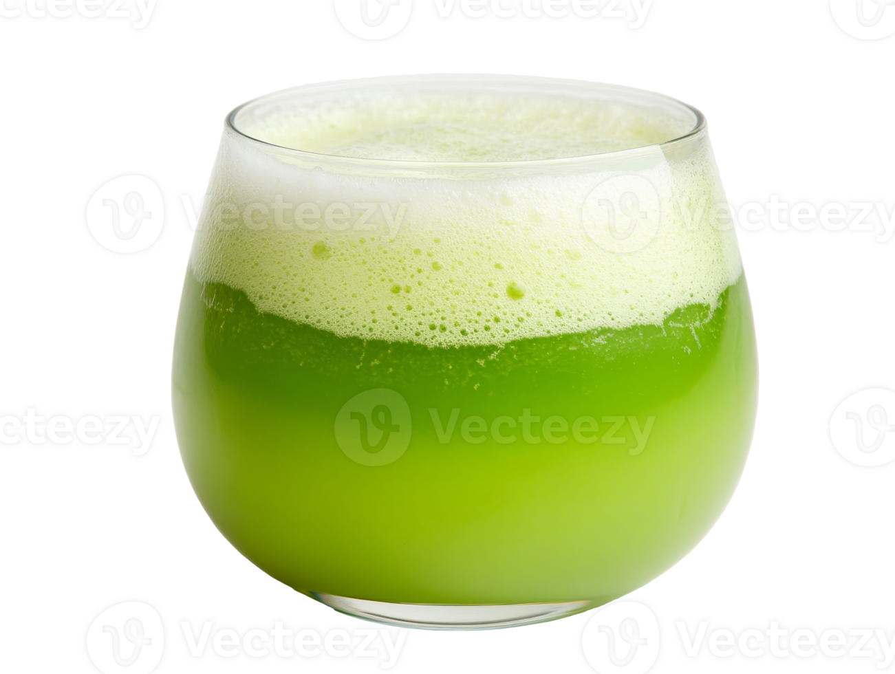 Refreshing green beverage in a glass container png
