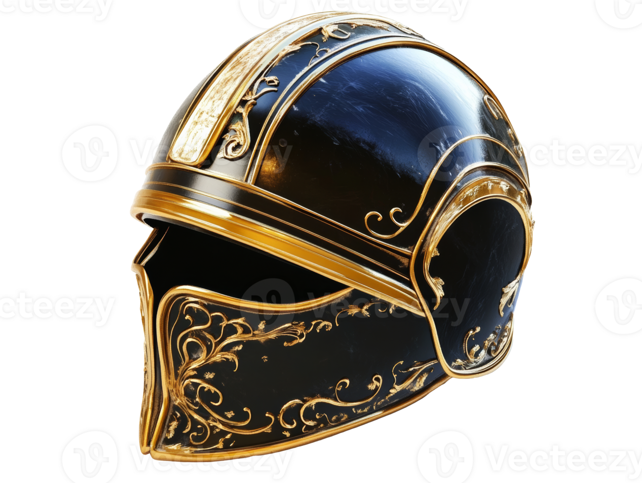 Intricate ancient helmet with ornate decorations png