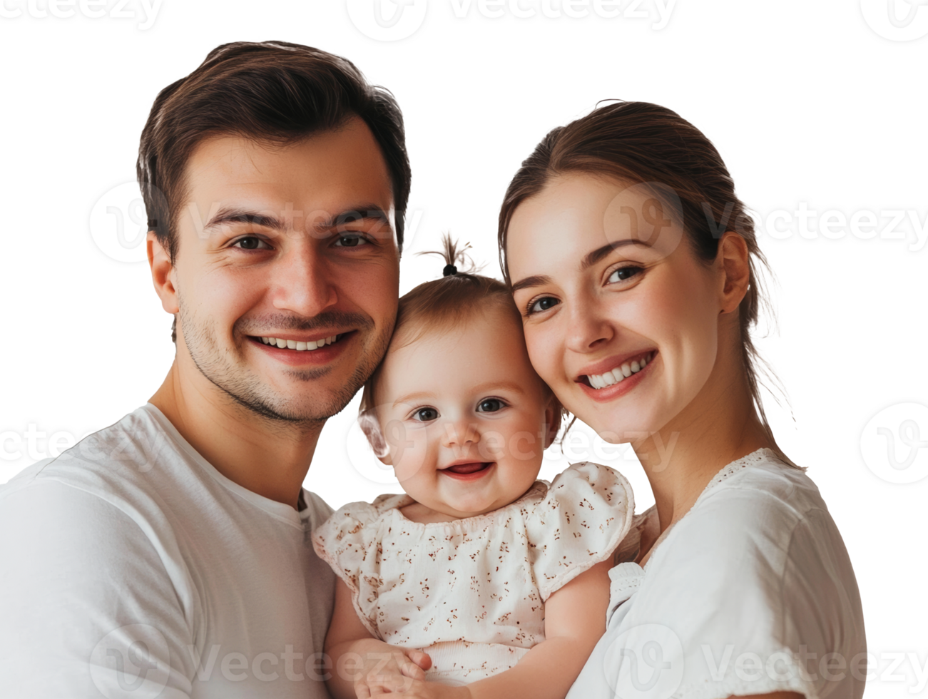 Family with baby in bright setting png