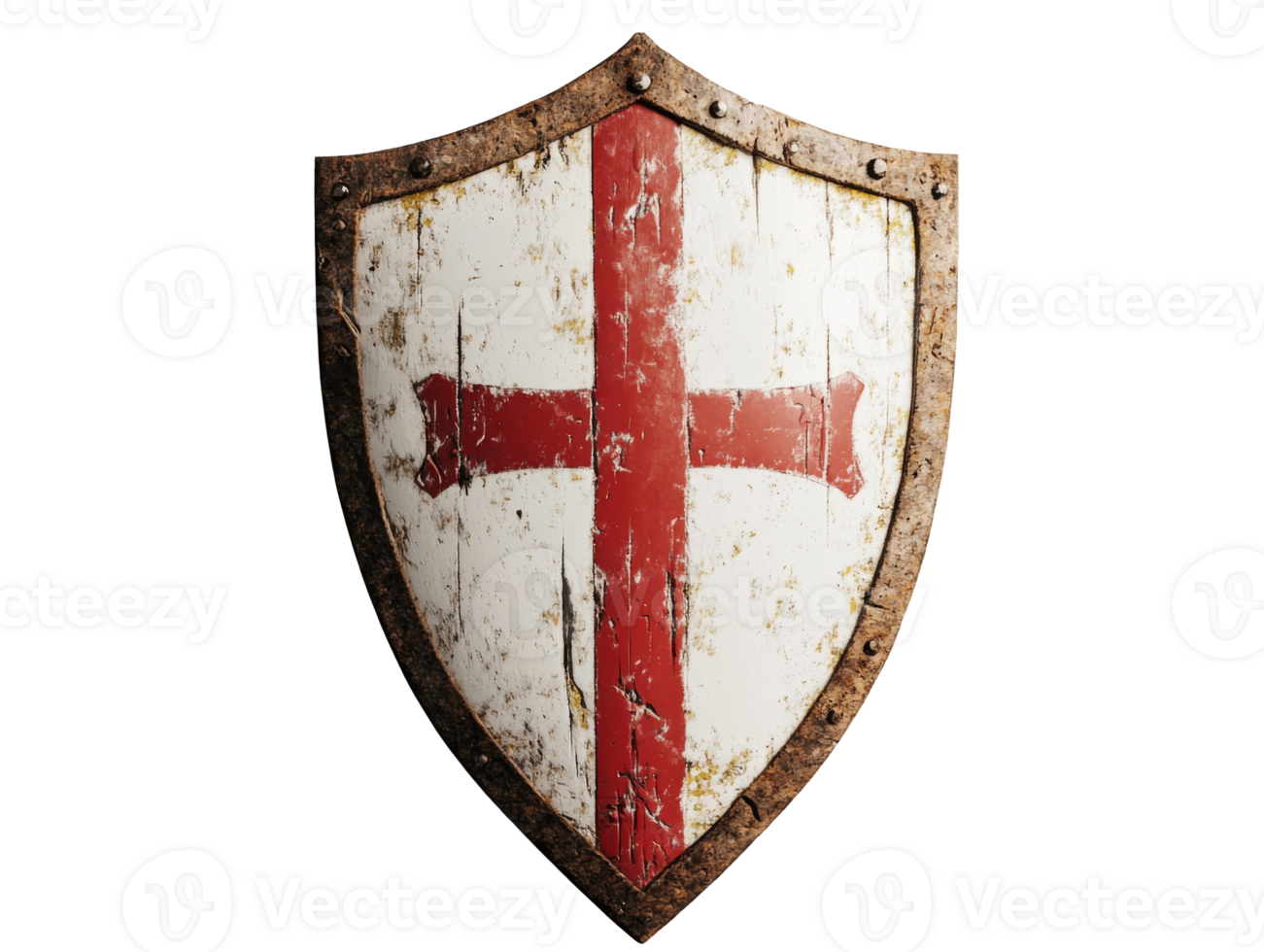 Red cross on white shield emblem png