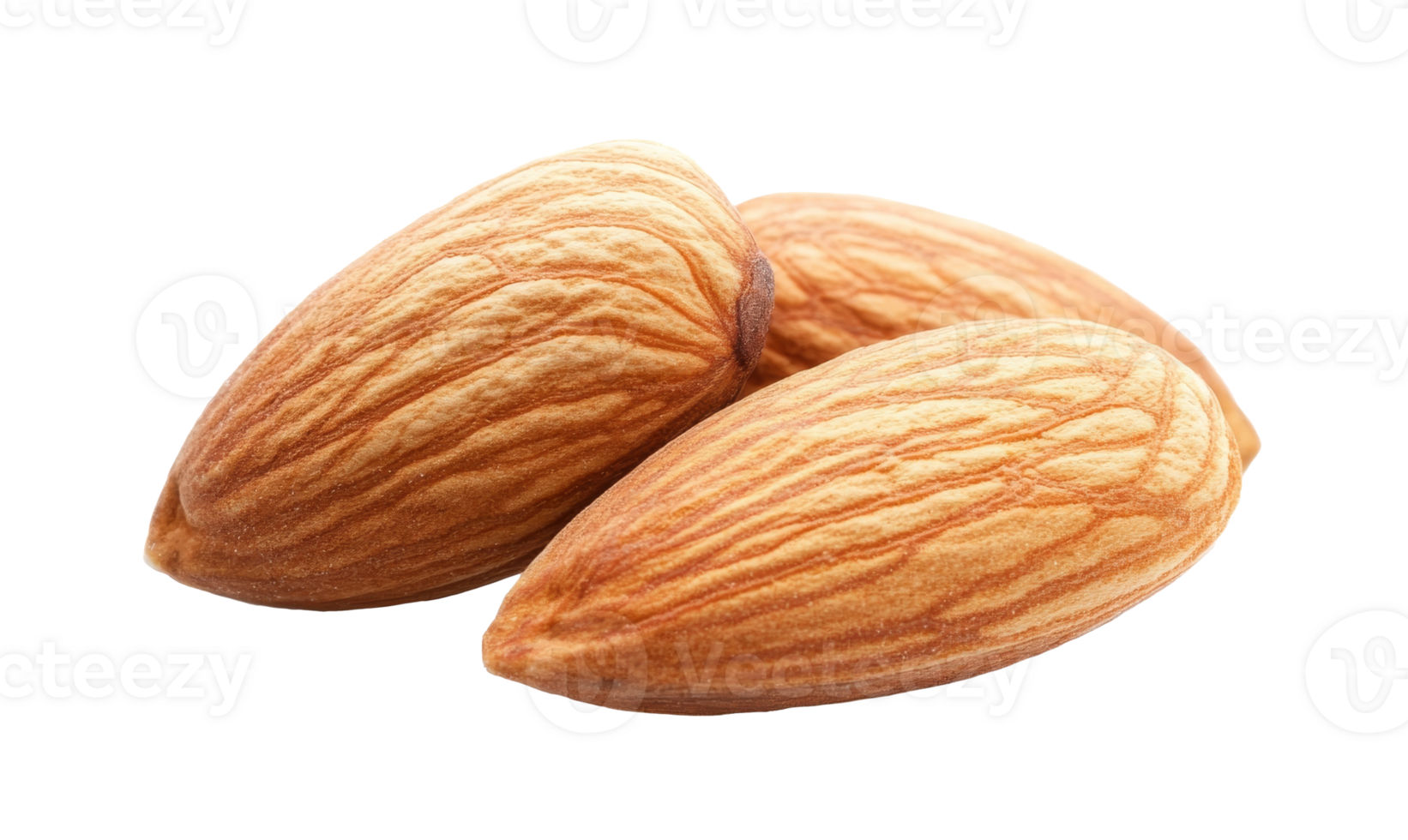 Dried almonds arranged on a white background png