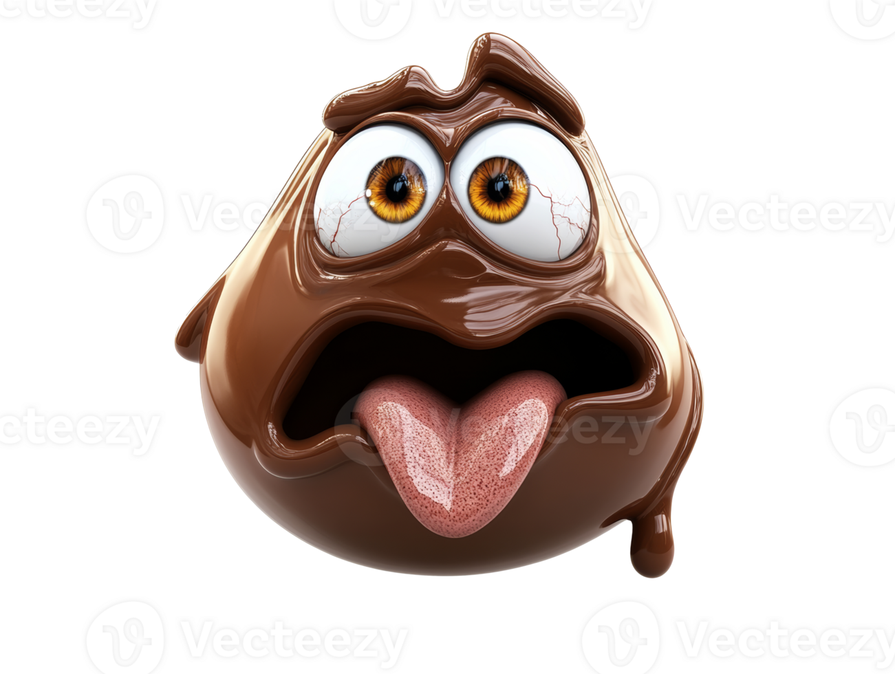Expressive cartoon character with a tongue png