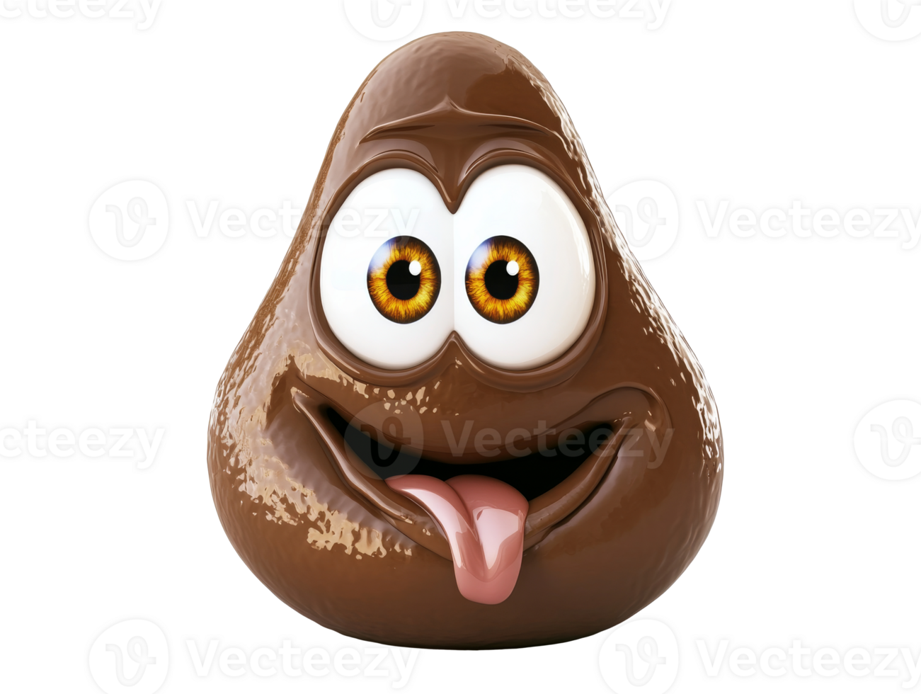 Cute cartoon character with a playful expression png