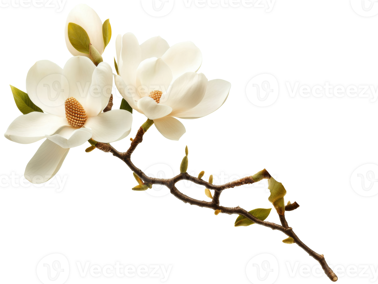 Blossoming magnolia branch in bright light png