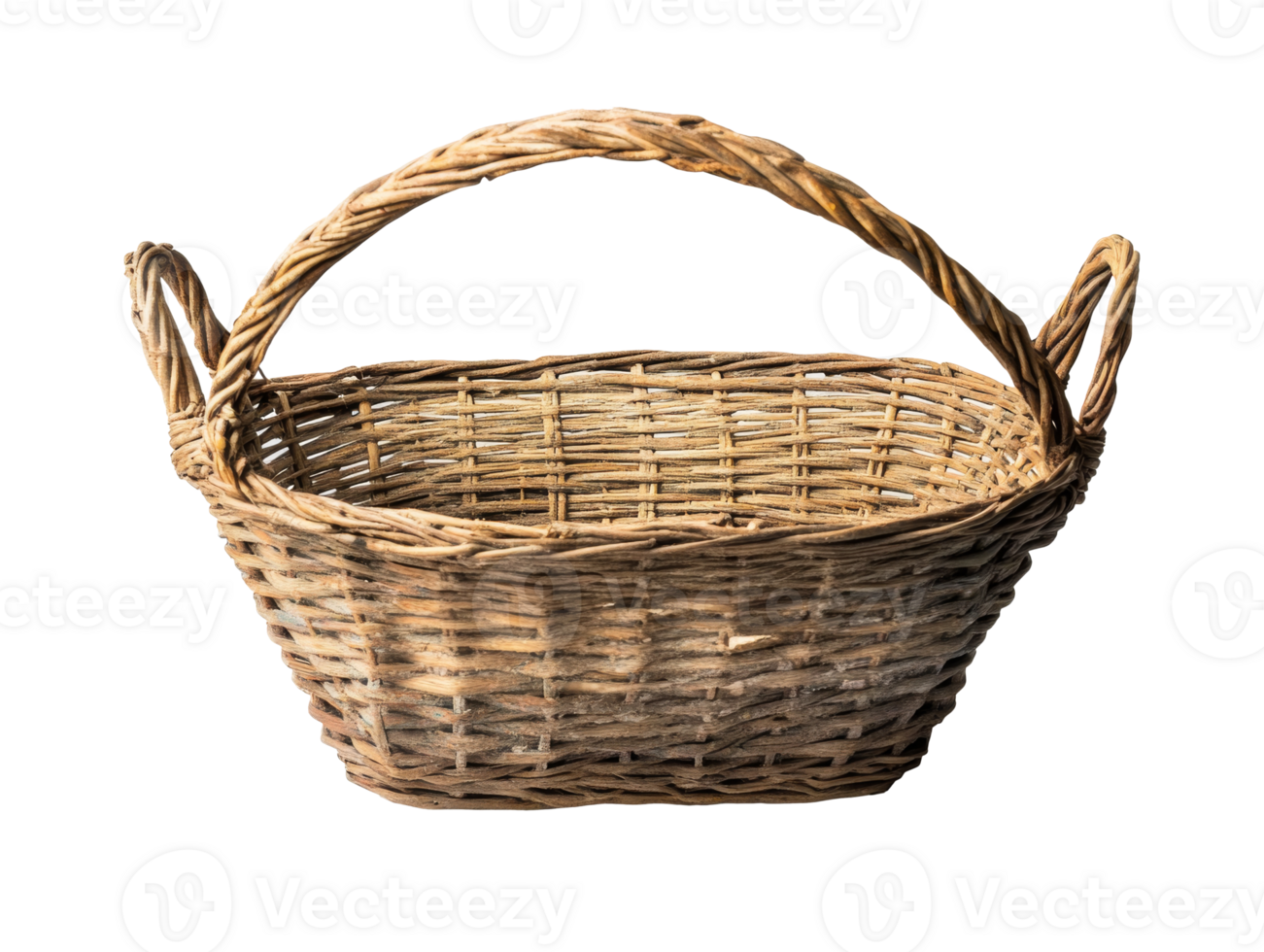 Wicker basket for storage and decor png