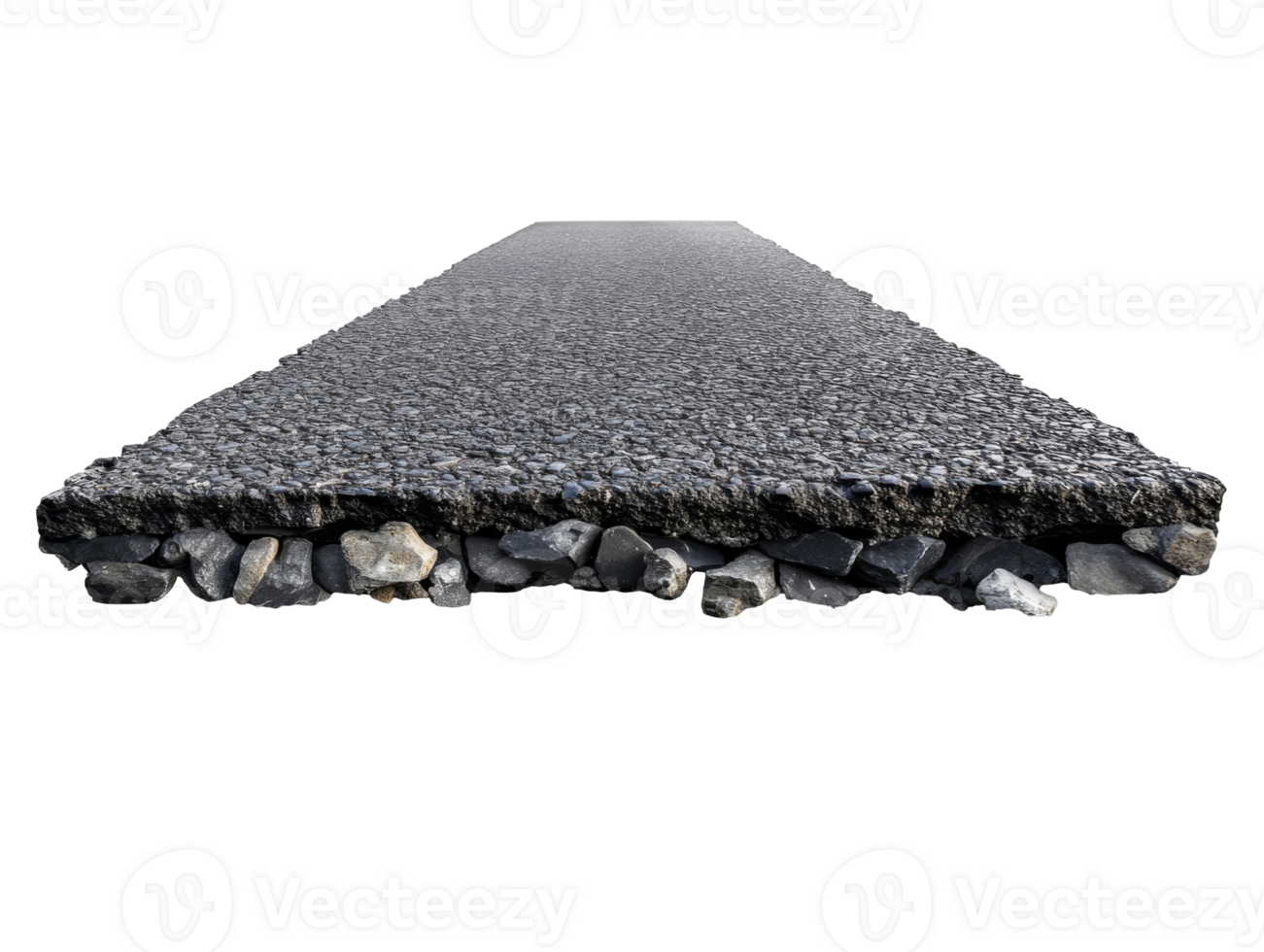 Road construction showing asphalt layers in detail png