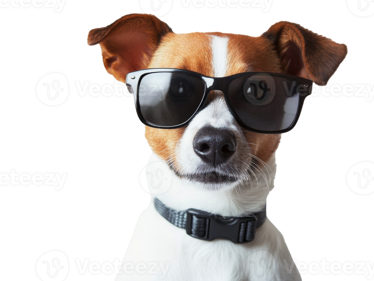 Dog wearing sunglasses enjoys fun summer vibes png