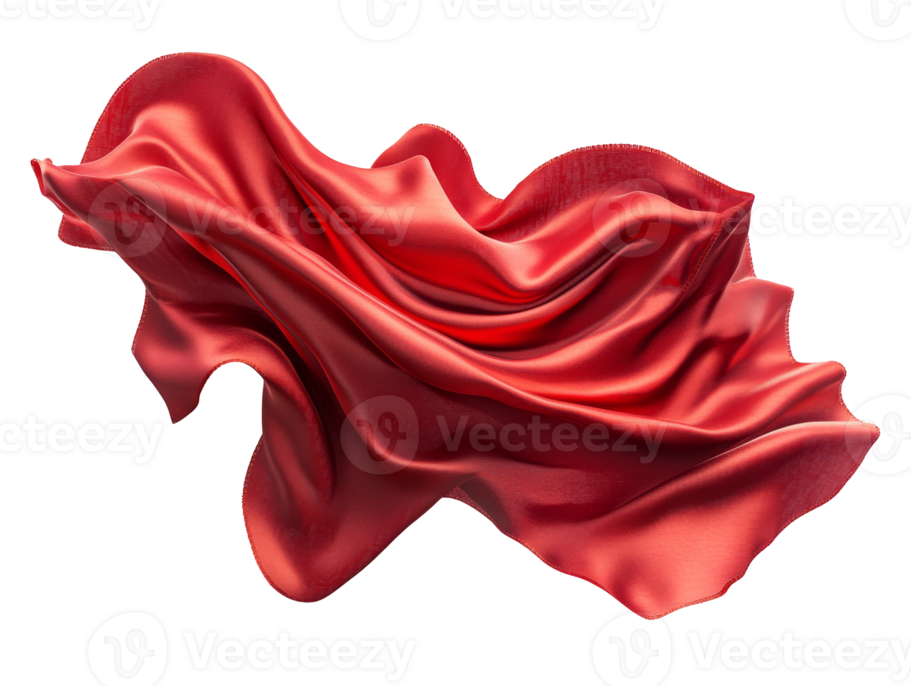Flowing red fabric with elegant draping shapes png