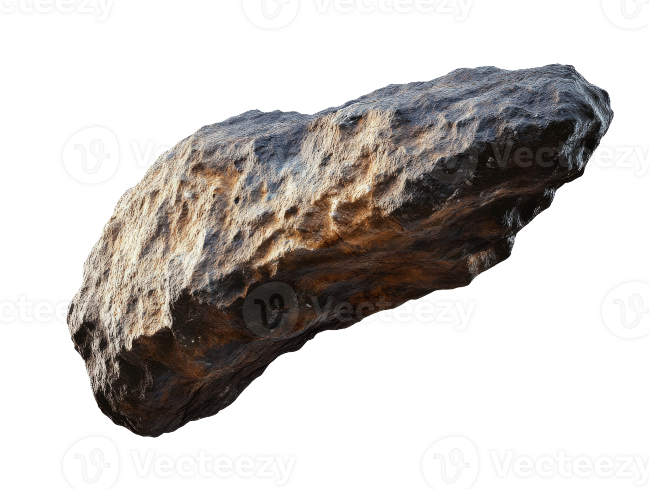 Unique textured rock on a white background png