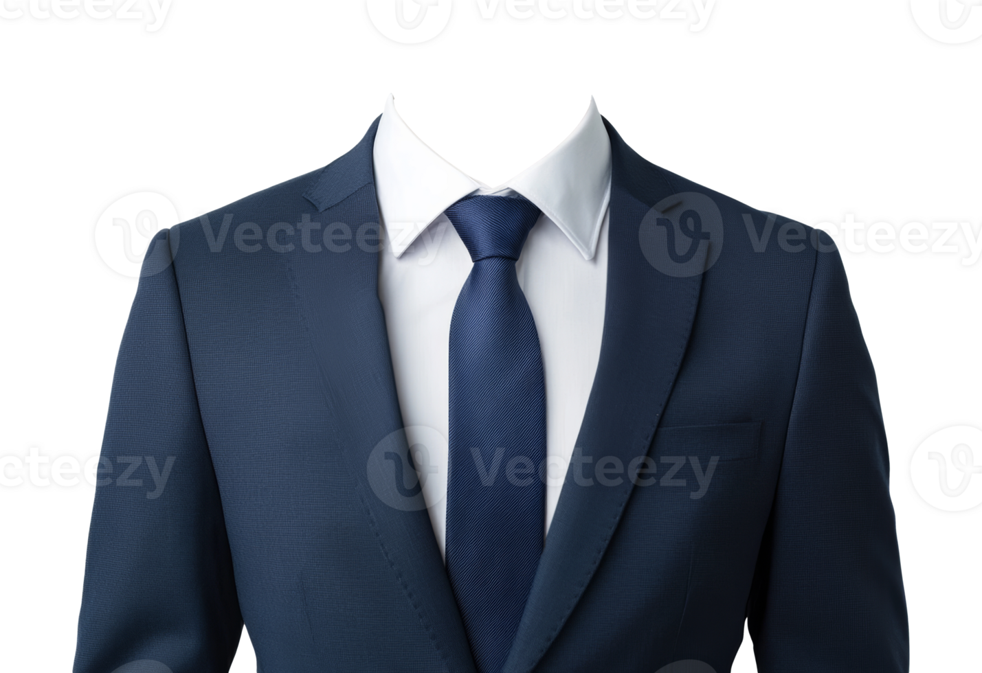 Formal suit with tie displayed on mannequin png