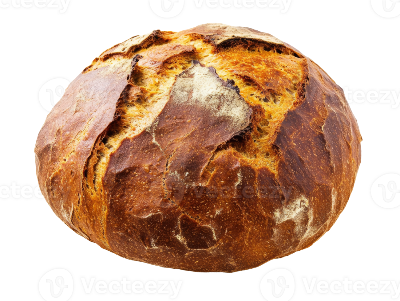 Freshly baked round loaf of artisan bread png