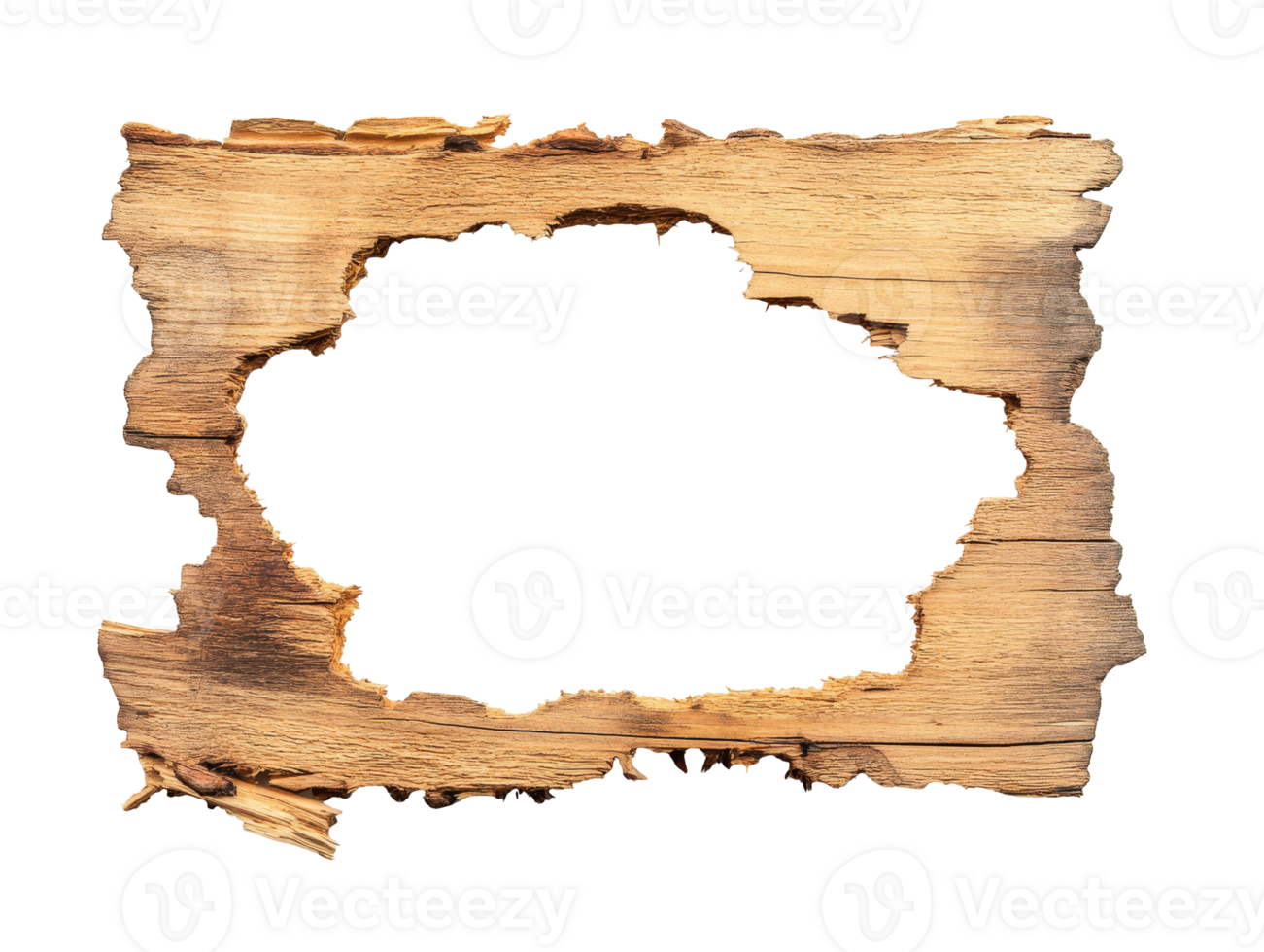Irregular wooden frame with unique texture png