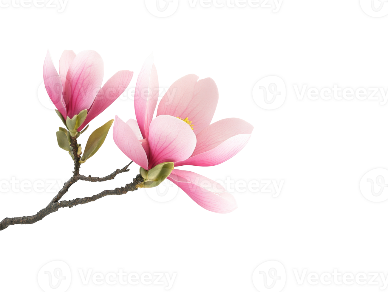 Pink magnolia blossoms in springtime bloom png