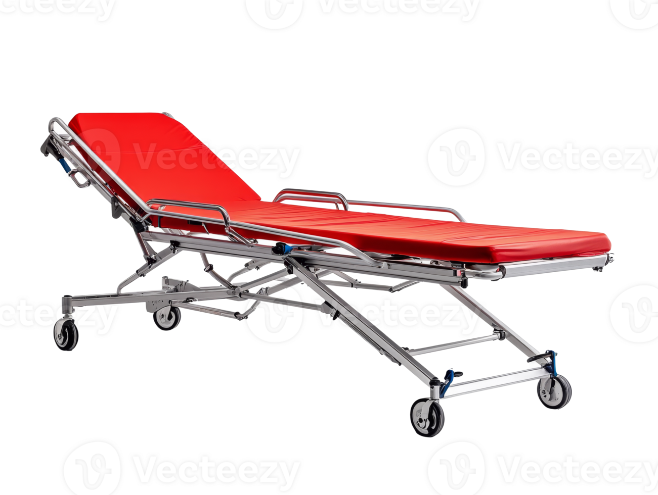 Red hospital stretcher used for patient transport png