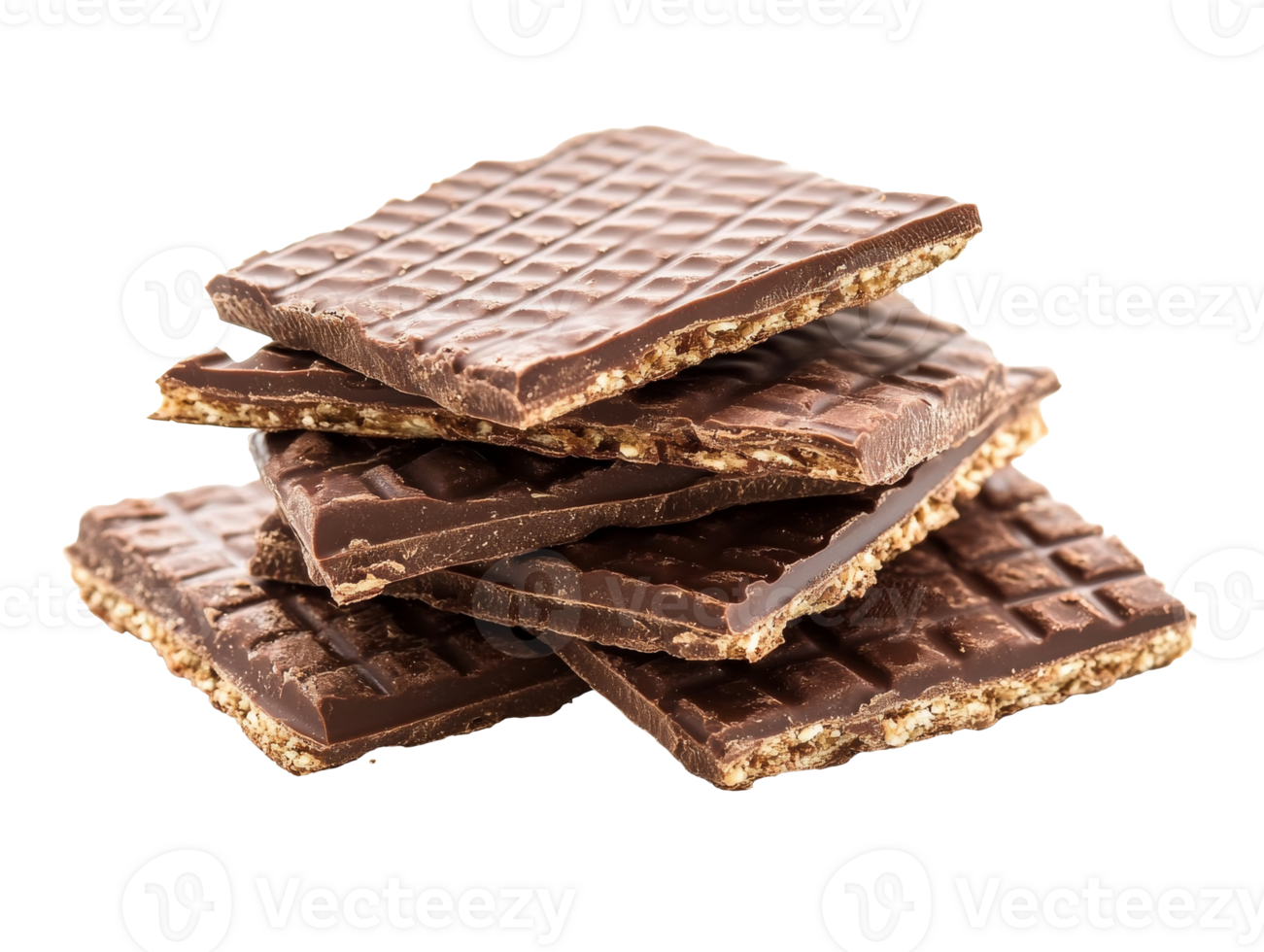 Tasty stacked chocolate wafers treat png