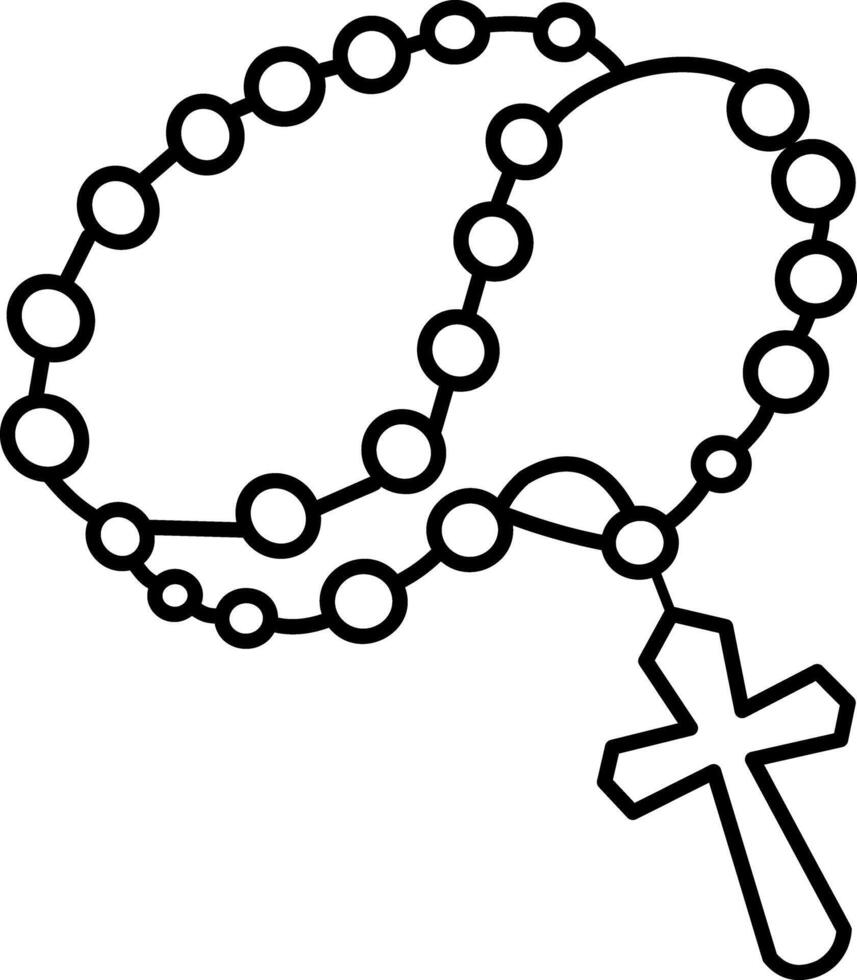 Rosary icon in hand drawn style vector