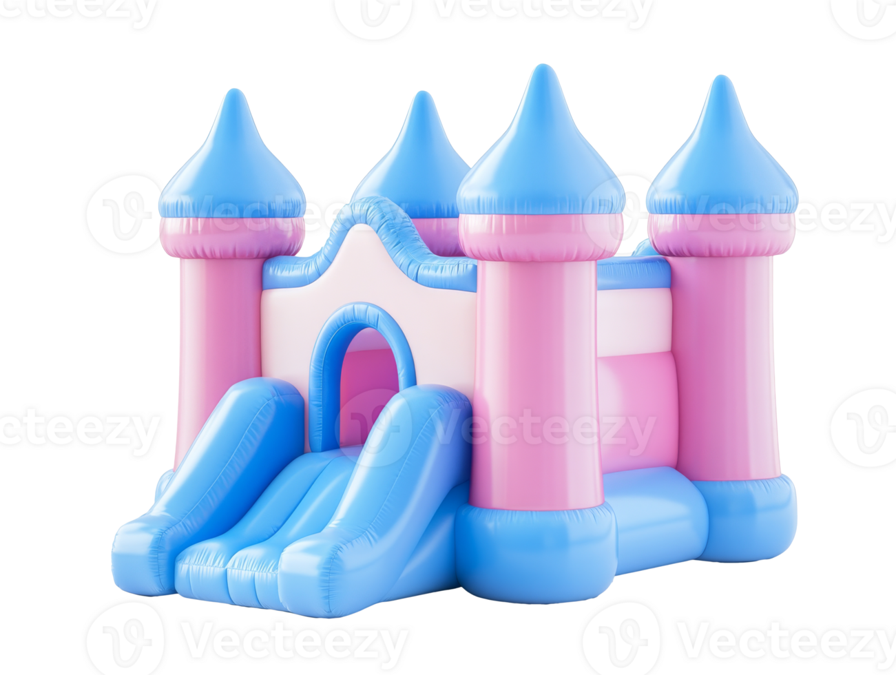 Colorful inflatable castle for kids playtime fun png