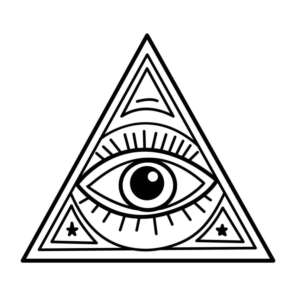 Providence eye symbol icon in doodle style vector