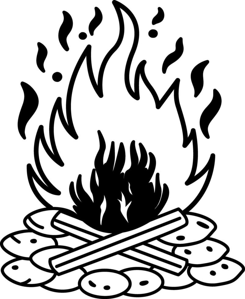 A hand drawn icon depicting holy fire vector