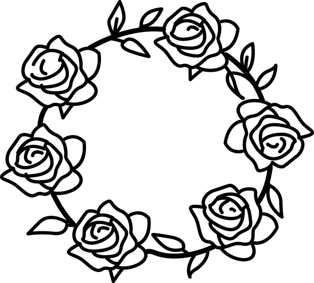 Roses crown icon in sketchy style vector