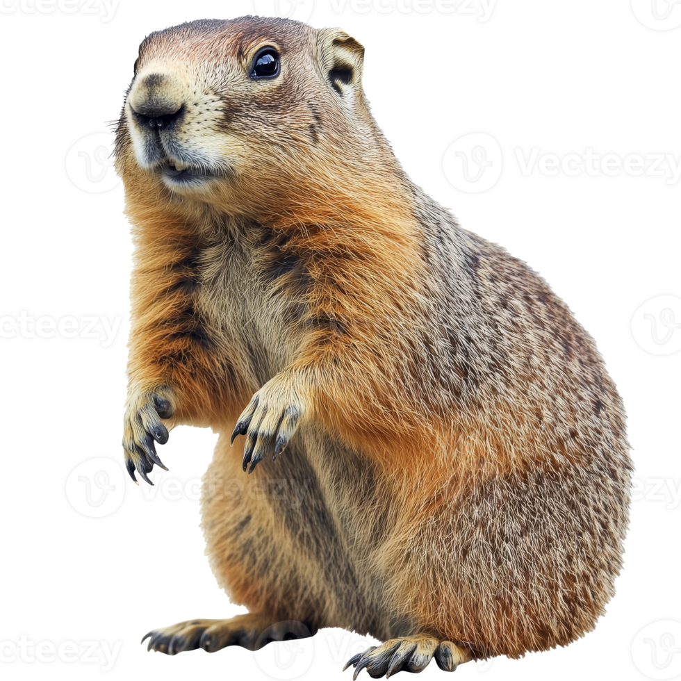 Marmot standing alert in a natural habitat png