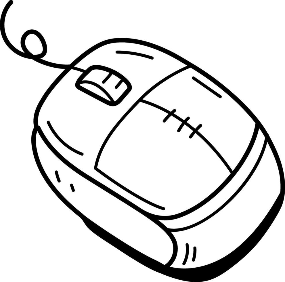 Mouse icon in doodle style vector