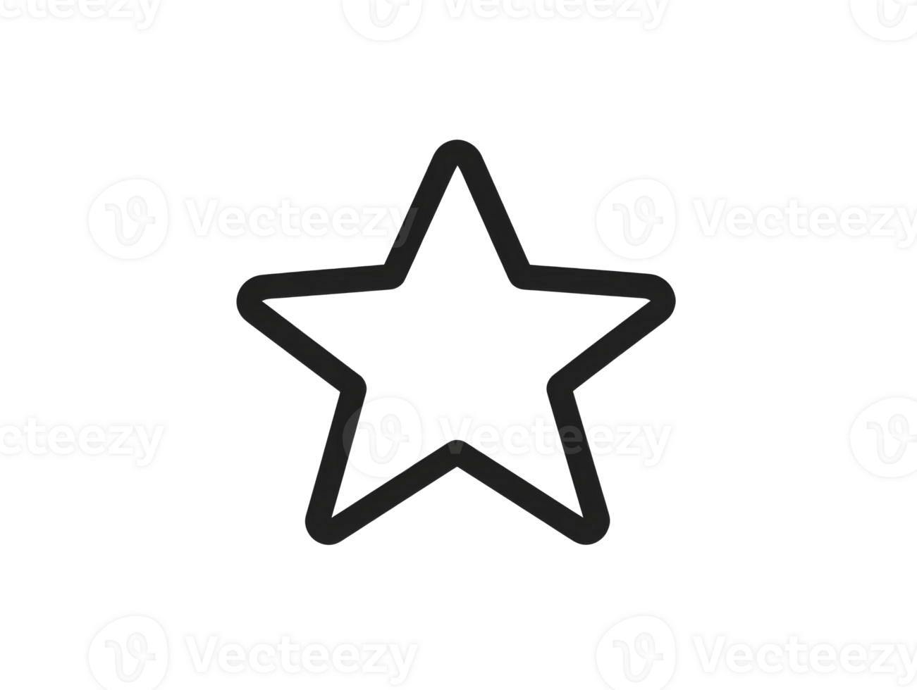 Simple black star outline on a white background png