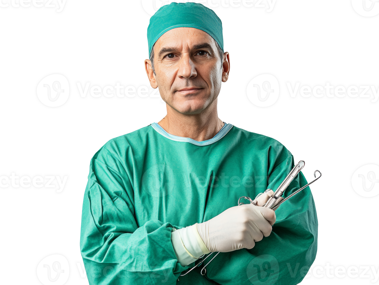 Skilled surgeon preparing for an operation png