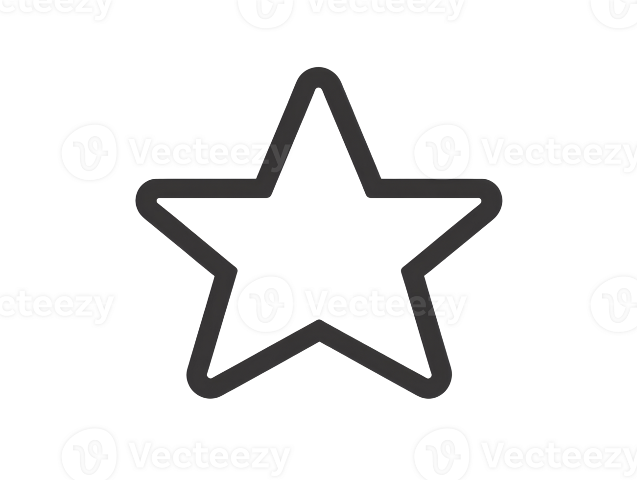 Simple black star outline on a white background png