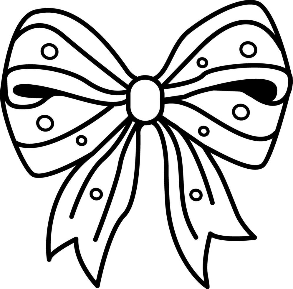 A doodle style icon of decorative bow vector