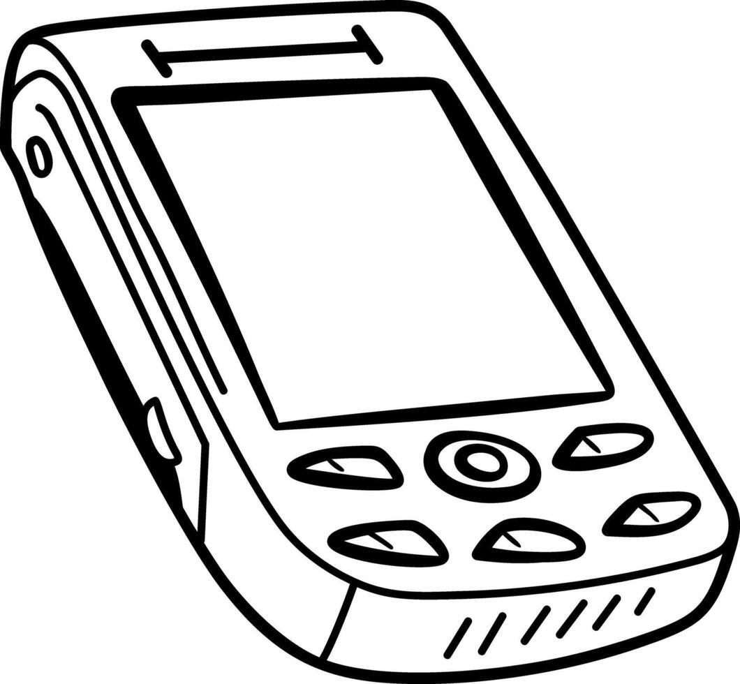 Mobile phone icon in doodle style vector
