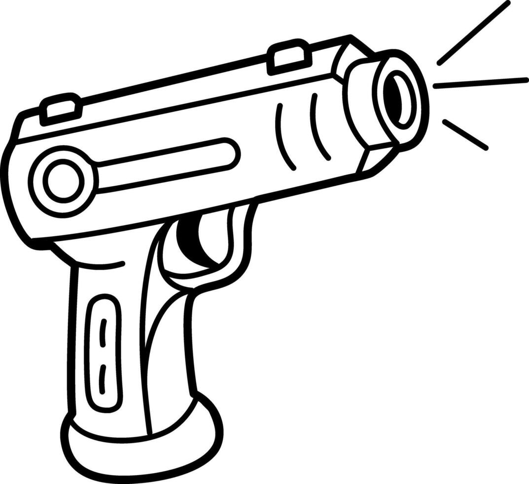 A doodle icon of a laser gun vector