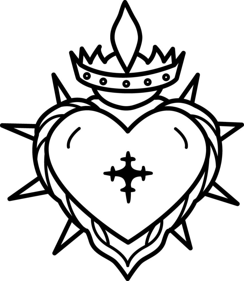Sacred love icon in hand drawn style vector
