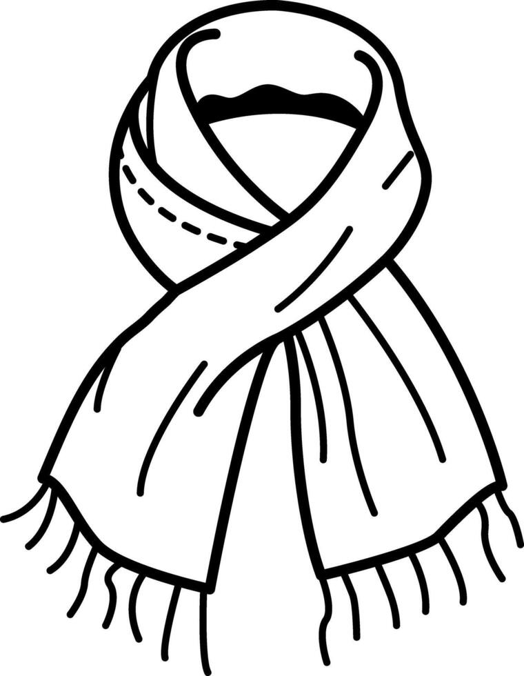 A hand drawn icon of a scarf vector